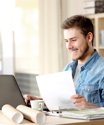 man with paper