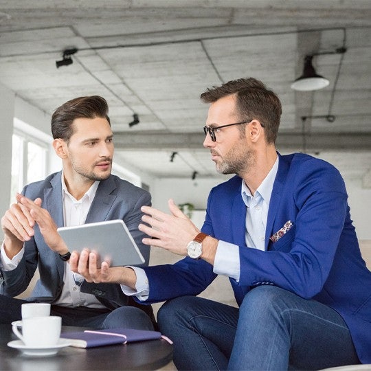 mens discussing