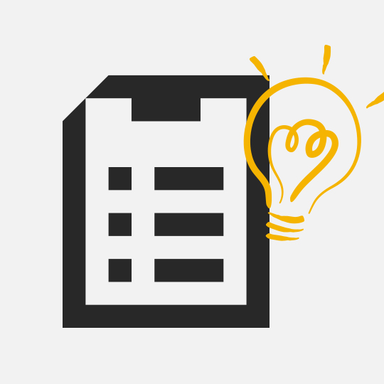 Dokument und Glühbirne