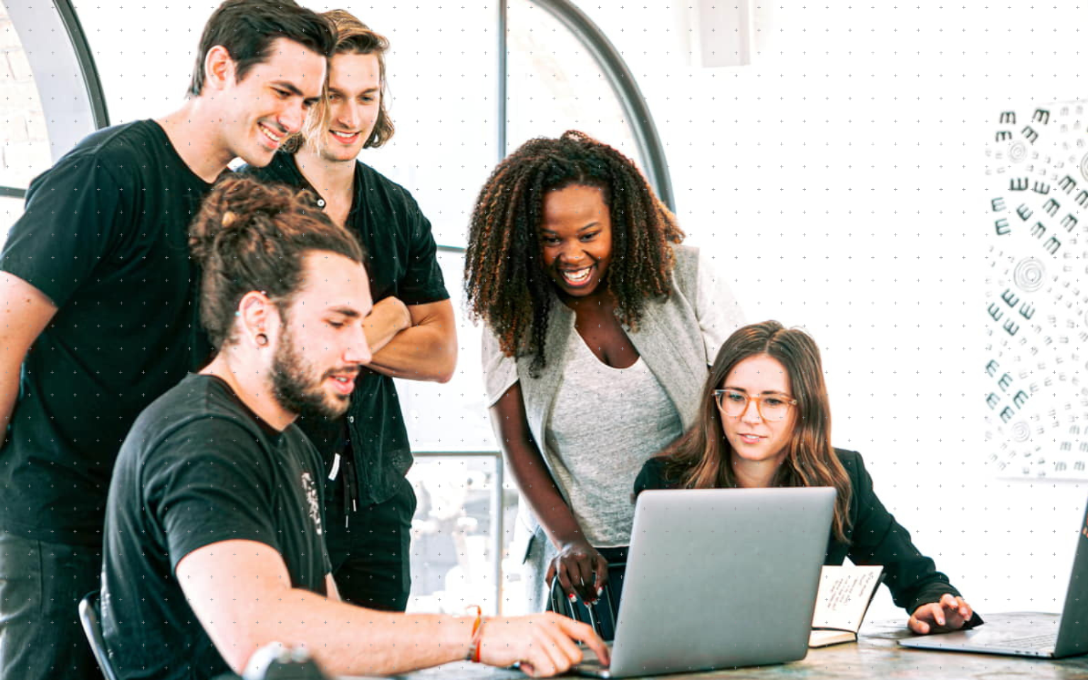 colleagues working on a computer